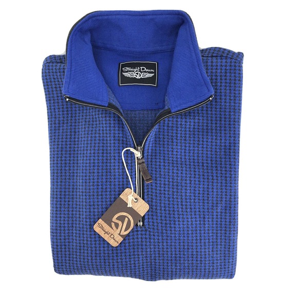 Straight Down NEW Mens Size Small Rockford Houndstooth Golf Sweater Mock Neck - Picture 5 of 7